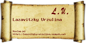Lazavitzky Urzulina névjegykártya